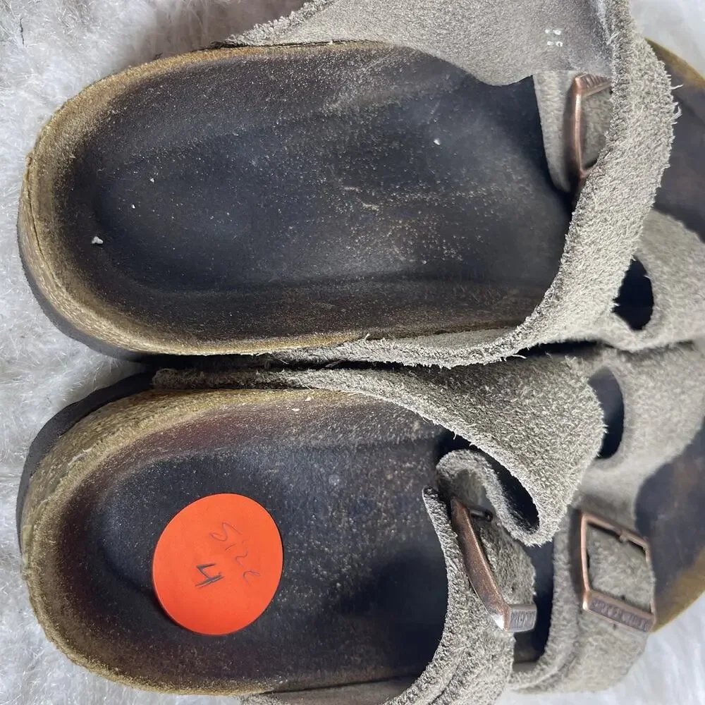 Birkenstock Sandals Arizona Leather Suede Tan Women's US Size 4